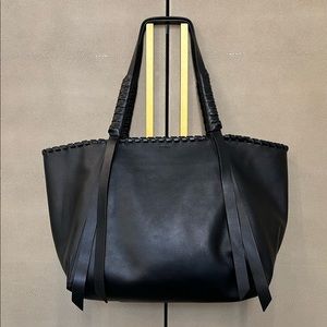 Large All Saints Black Leather Tote